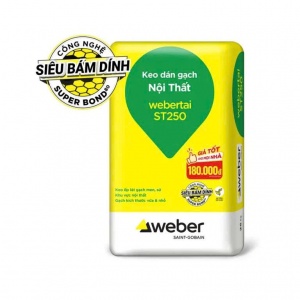 Keo dán gạch Webertai ST250 25kg/Bao - Keo dán gạch nội thất, khổ gạch vừa và nhỏ 
