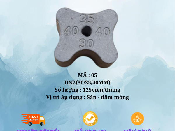 CON KÊ BÊ TÔNG ĐA NĂNG ĐN2 (30/35/40/45mm), 125 viên  /thùng, sử dụng được 50m2