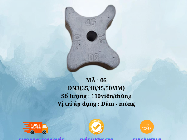 CON KÊ BÊ TÔNG ĐA NĂNG ĐN3 (35/40/45/50mm), 110 viên  /thùng, sử dụng được 50m2